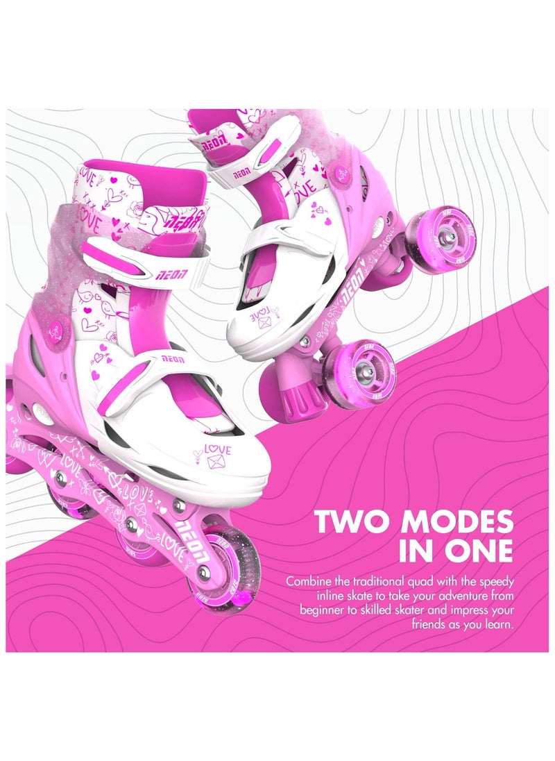 Yvolution - Quad and Inline Skates Neon Combo 2-in-1 Skates for Kids with LED Wheels | Adjustable Sizing 3-6 Years - Image 1