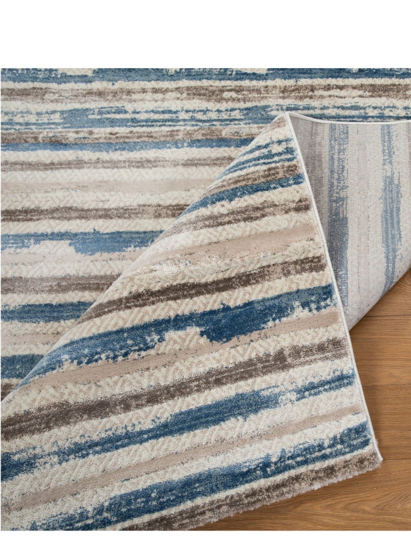 لوفت لومار، سجادة أريكة، سجادة غرفة معيشة حديثة، سجادات أرضية ناعمة، وسائد سجادة، سجادة أريكة غير قابلة للانزلاق، سجادة غرفة معيشة قابلة للغسل، مقاس 200*285 سم، أزرق/بيج-54016-SP9-X - Image 2