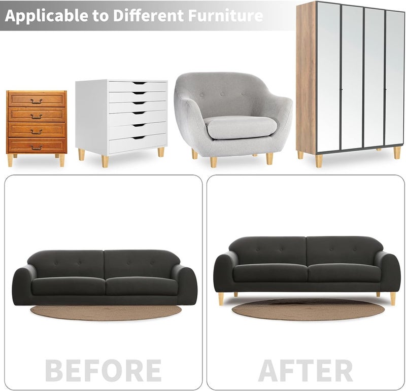 TURSTIN Set of 8 Furniture Legs 6 Inch Square Solid Wood Couch Legs Replacement Sofa Legs Mid Century Furniture Feet for Armchair Bed Dresser Cabinet Include Installation Hardware, Natural - Image 5
