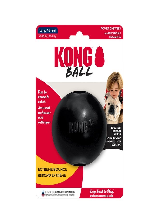 KONG Extreme Ball with Hole - Fetch Toy - Durable Dog Toy for Training, Interactive Playtime & More - Natural Extreme Rubber Ball - Black - for Large Dogs - Image 5