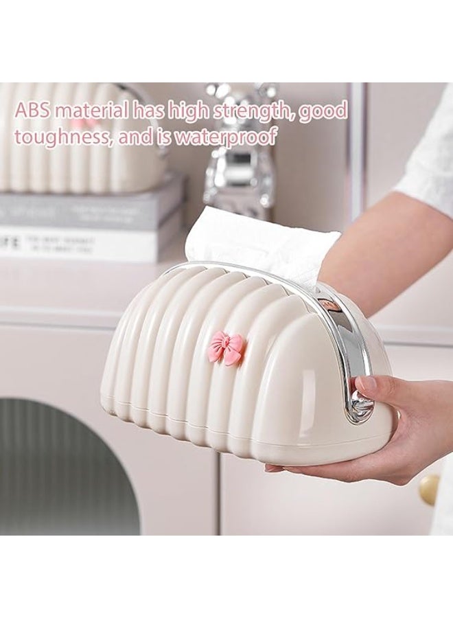 Cute Design Small Tissue Box Holder Durable Plastic Tissue Box Cover and Dispenser Suitable for Bathroom Dressing Table Nightstand Office Bedroom Code H - Image 2