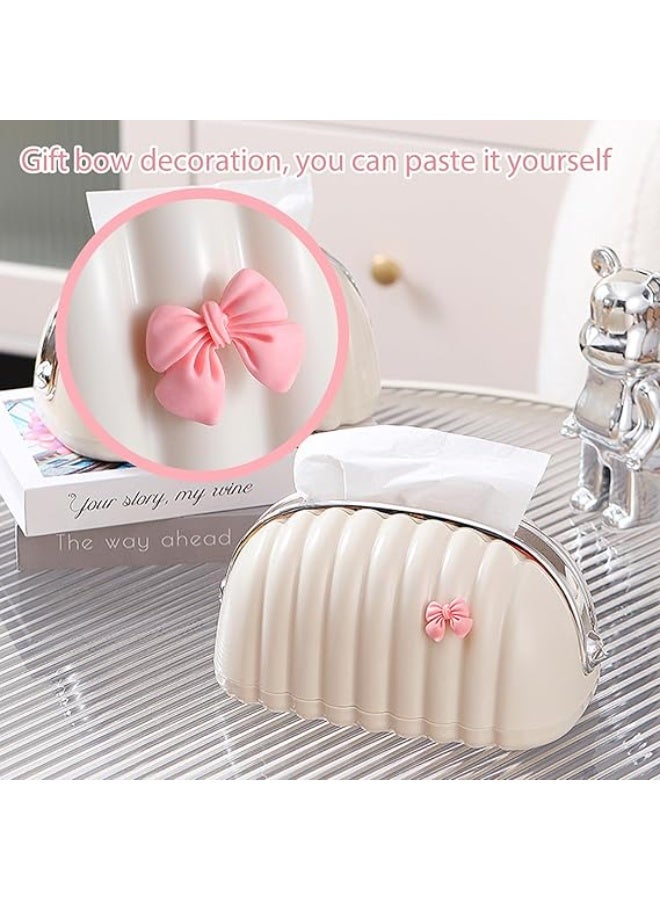 Cute Design Small Tissue Box Holder Durable Plastic Tissue Box Cover and Dispenser Suitable for Bathroom Dressing Table Nightstand Office Bedroom Code H - Image 4