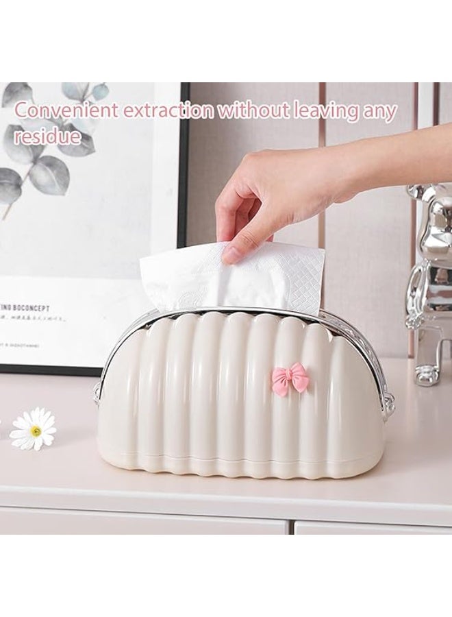 Cute Design Small Tissue Box Holder Durable Plastic Tissue Box Cover and Dispenser Suitable for Bathroom Dressing Table Nightstand Office Bedroom Code H - Image 3