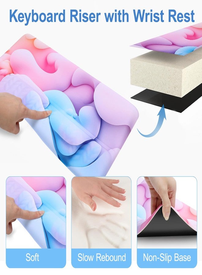 MEGREZ 2-in-1 Adjustable Keyboard Riser with Memory Foam Wrist Rest - Image 4
