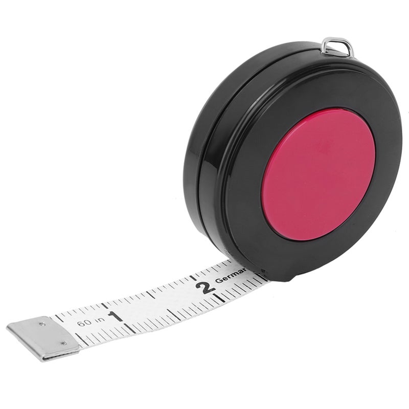 Retractable Body Tape Measure: 150cm Red Flexible Dual-Scale - Portable One-Button Retraction Cloth Tape Measure for Body Measurement Diet Tracking - Image 2