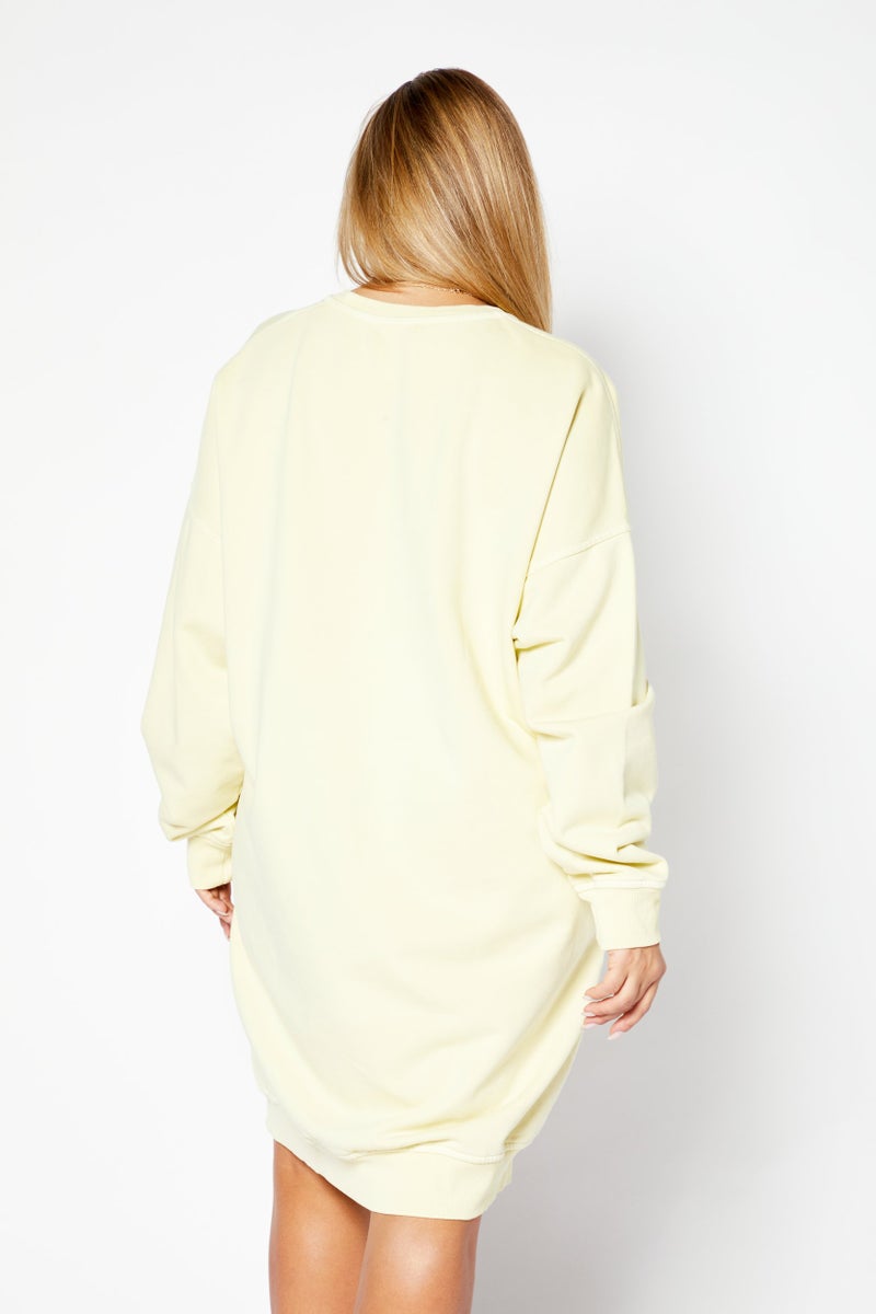 DIESEL Women Brand Logo Mini Dress, Light Yellow - Image 4