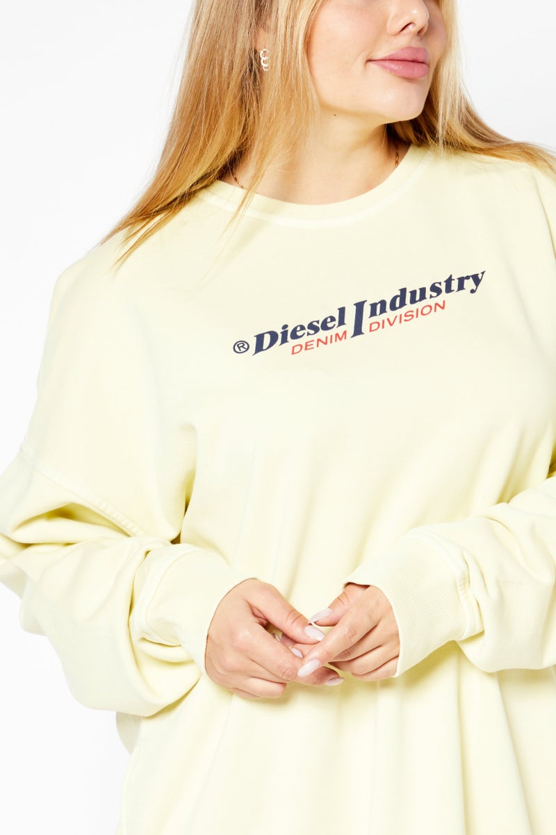 DIESEL Women Brand Logo Mini Dress, Light Yellow - Image 3