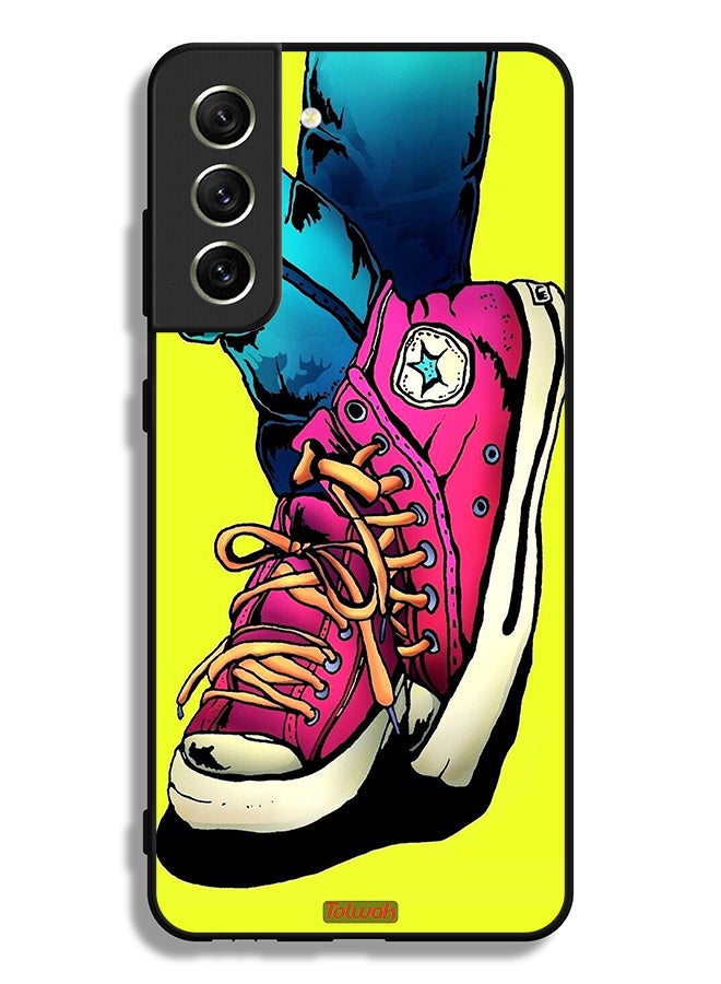 Tolwak Samsung Galaxy S21 FE 5G Protective Case Cover Canva Shoes Art - Image 3