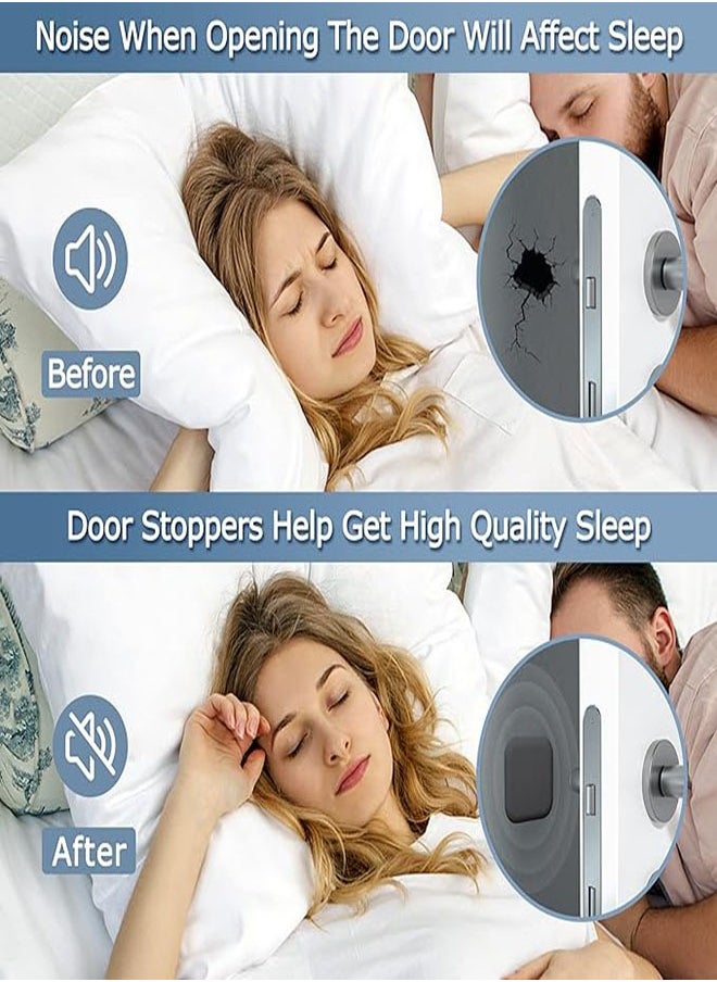 Bukela Door Stoppers Wall Protector, Door Handle Silicone Crash Pad, 4 Pieces Self-Adhesive Door Rear Buffers Quiet Anti-Bump Pads Furniture Accessories for Home Office (Black)  - Image 3