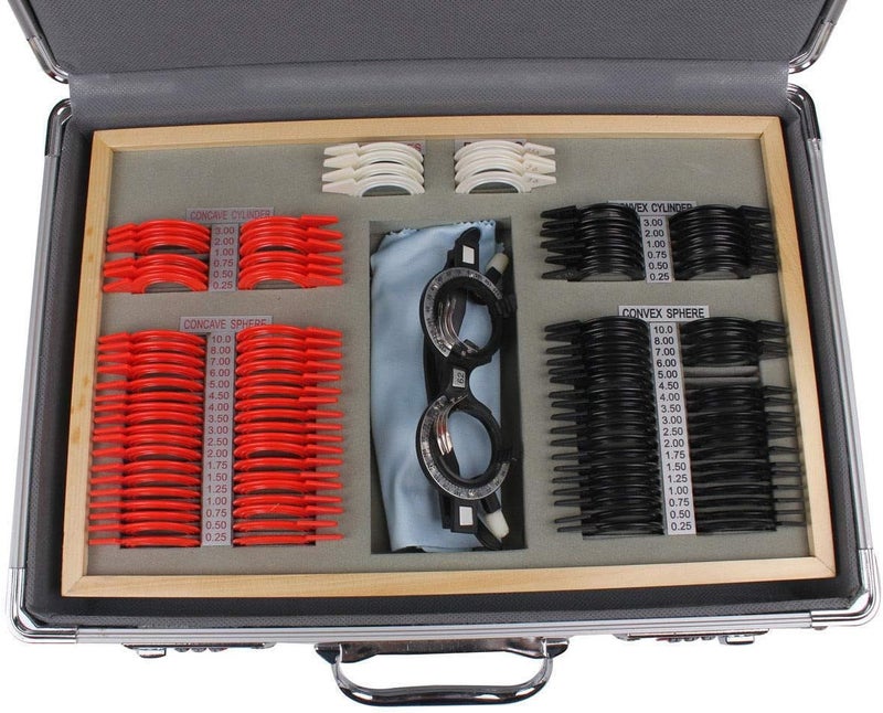 كلاراكو مجموعة عدسات تجريبية من كلاركو، 104 قطعة، حلقات بلاستيكية، صندوق قياس البصر، إطار تجريبي، إطار تجربة النظارات - Image 2