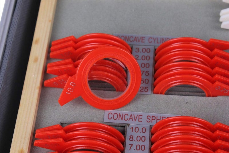 كلاراكو مجموعة عدسات تجريبية من كلاركو، 104 قطعة، حلقات بلاستيكية، صندوق قياس البصر، إطار تجريبي، إطار تجربة النظارات - Image 4