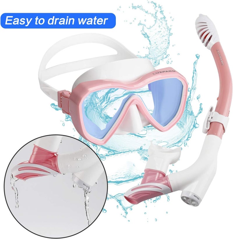 LUXPARD Snorkel Set, Anti-Fog Panoramic View Snorkel Mask and Anti-Leak Dry Snorkel Tube, Snorkeling Gear for Adults, Snorkel Kit Bag Included - Image 3