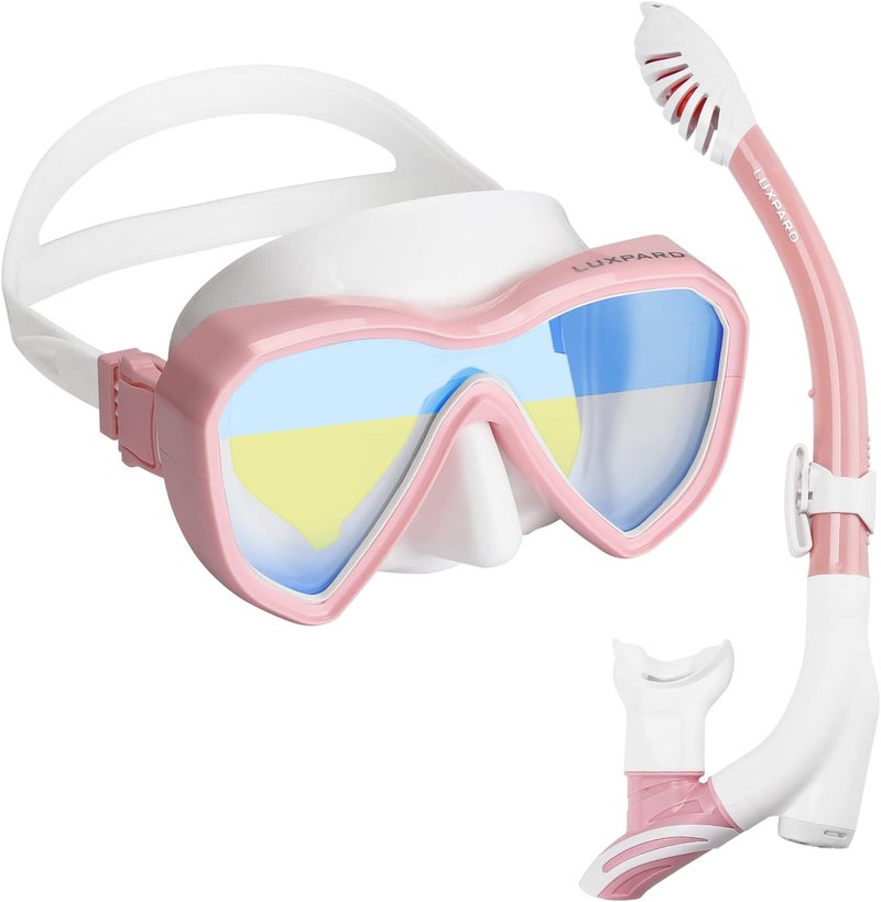LUXPARD Snorkel Set, Anti-Fog Panoramic View Snorkel Mask and Anti-Leak Dry Snorkel Tube, Snorkeling Gear for Adults, Snorkel Kit Bag Included - Image 1