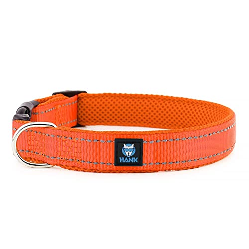HANK 3M Reflective Dog collar | Dog neck belt Soft Breathable Mesh Collar for dogs with Adjustable Buckle | Dog belt Protect your dog neck from choking Lightweight & Comfort-fit (X-Large, Neon Orange) - Image 4