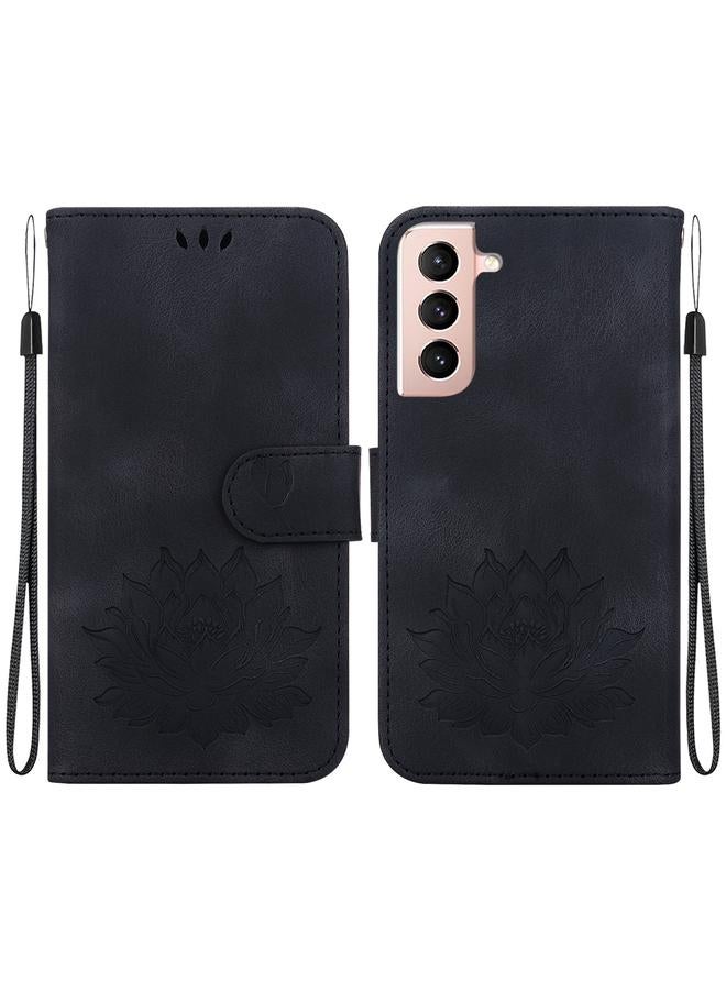 erorex Case For Samsung Galaxy S21+ 5G Lotus Embossed Leather Phone Case  - Image 1