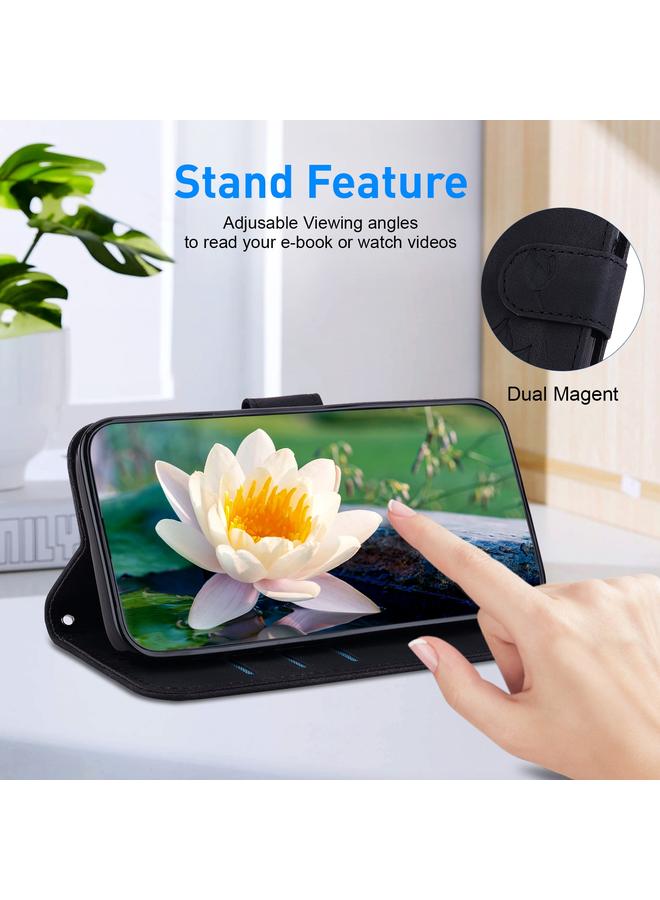 erorex Case For Samsung Galaxy S21+ 5G Lotus Embossed Leather Phone Case  - Image 5