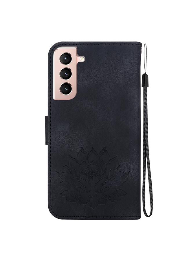 erorex Case For Samsung Galaxy S21+ 5G Lotus Embossed Leather Phone Case  - Image 3