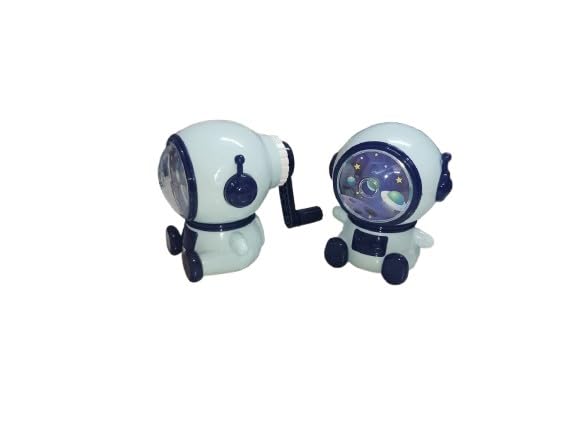 KVA KVA Pack of 2 Blue Cute Space Theme Table Mechanical Sharpeners for Kids,Office Stationary Items,Table Sharpener Gift,Pencil Cutter Machine Will Be Send as Per Availability - Image 2