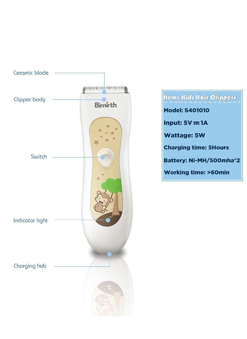 Bimirth Baby Hair Clipper, Silent Hair Trimmer for Kids and Children, Waterproof  Electric Rechargeable Haircut Kit  - Image 3