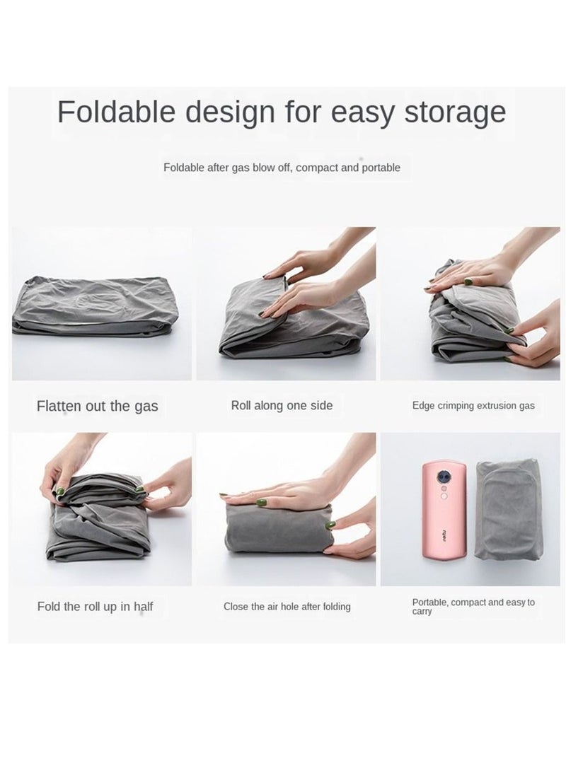 Inflatable Travel Pillow for Airplane to Avoid Neck and Shoulder Pain Support Head Neck Used for Sleeping Rest Grey 53.5x39x32.5cm