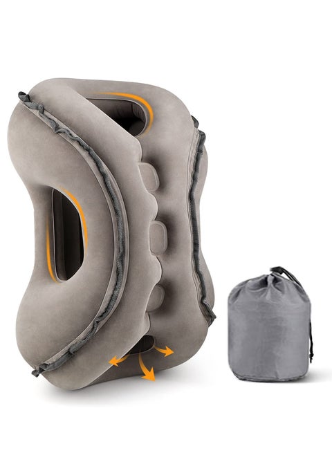 Inflatable Travel Pillow for Airplane to Avoid Neck and Shoulder Pain Support Head Neck Used for Sleeping Rest Grey 53.5x39x32.5cm