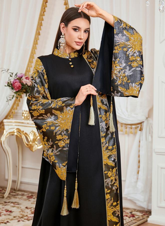 Take Two Women Embroidered Kimono Sleeve Jalabiya - Image 5