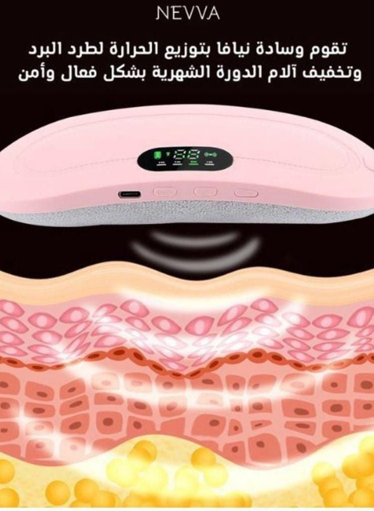 Generic Portable Cordless Heating Pad Electric Waist Belt Device Fast Heating 3 Temperature Modes 4 Vibration Massage Speeds for Back Pain Relief USB Charging Belly Heating Pad - Image 2