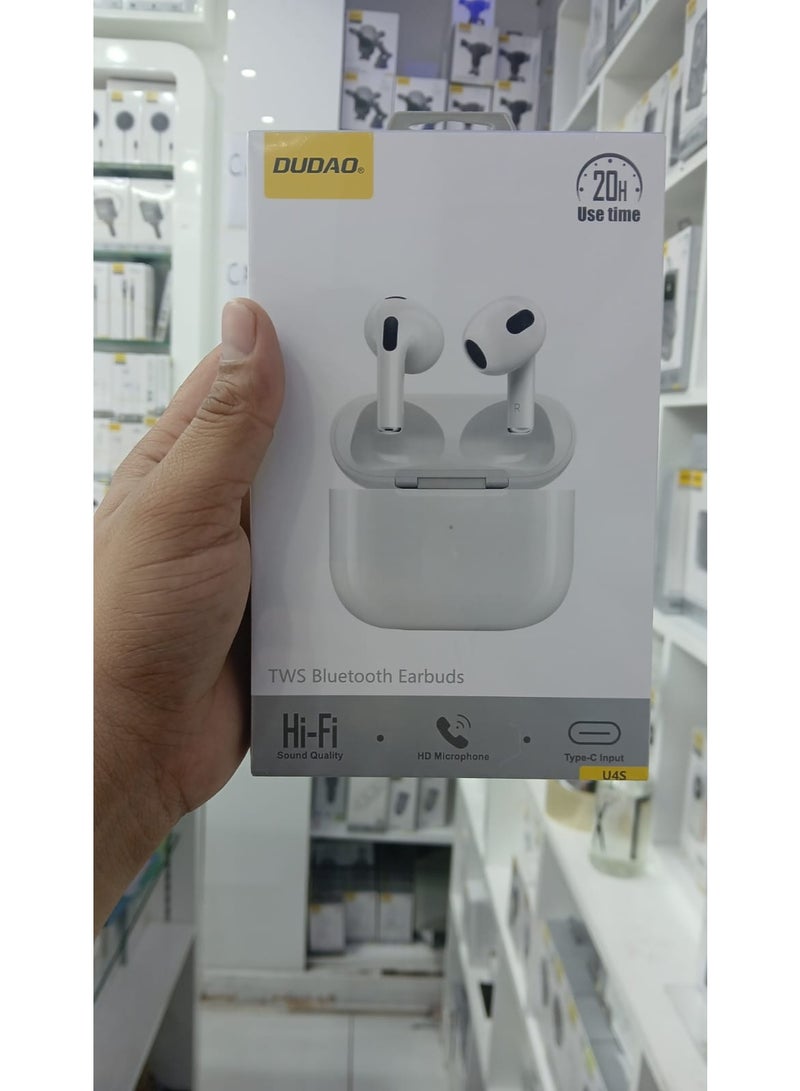 DUDAO U4S TWS Wireless Earbuds Bluetooth 5.3, In-Ear with Touch Control, White - Image 2