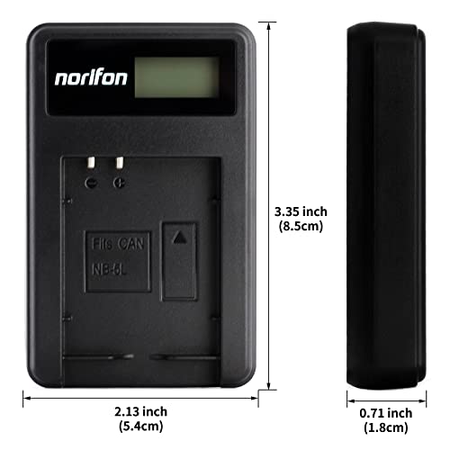 Norifon NB-5L LCD USB Charger for Canon PowerShot SD880 is, SD850 is, SD870 is, SD800 is, SD970 is, SD990 is, SD950 is, SD900, SX230 HS, S110, Digital IXUS 980 is, 960 is Camera and More - Image 4