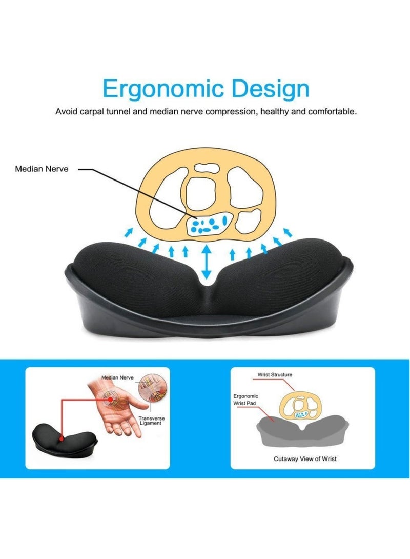 Captaintech Memory Foam Mouse Pad Mat, Ergonomic Memory Foam Mouse Wrist Rest Support Pad Cushion, Anti-Skid Mouse Wrist Rest for Computer, Laptop, Office Work, PC Gaming - Image 3