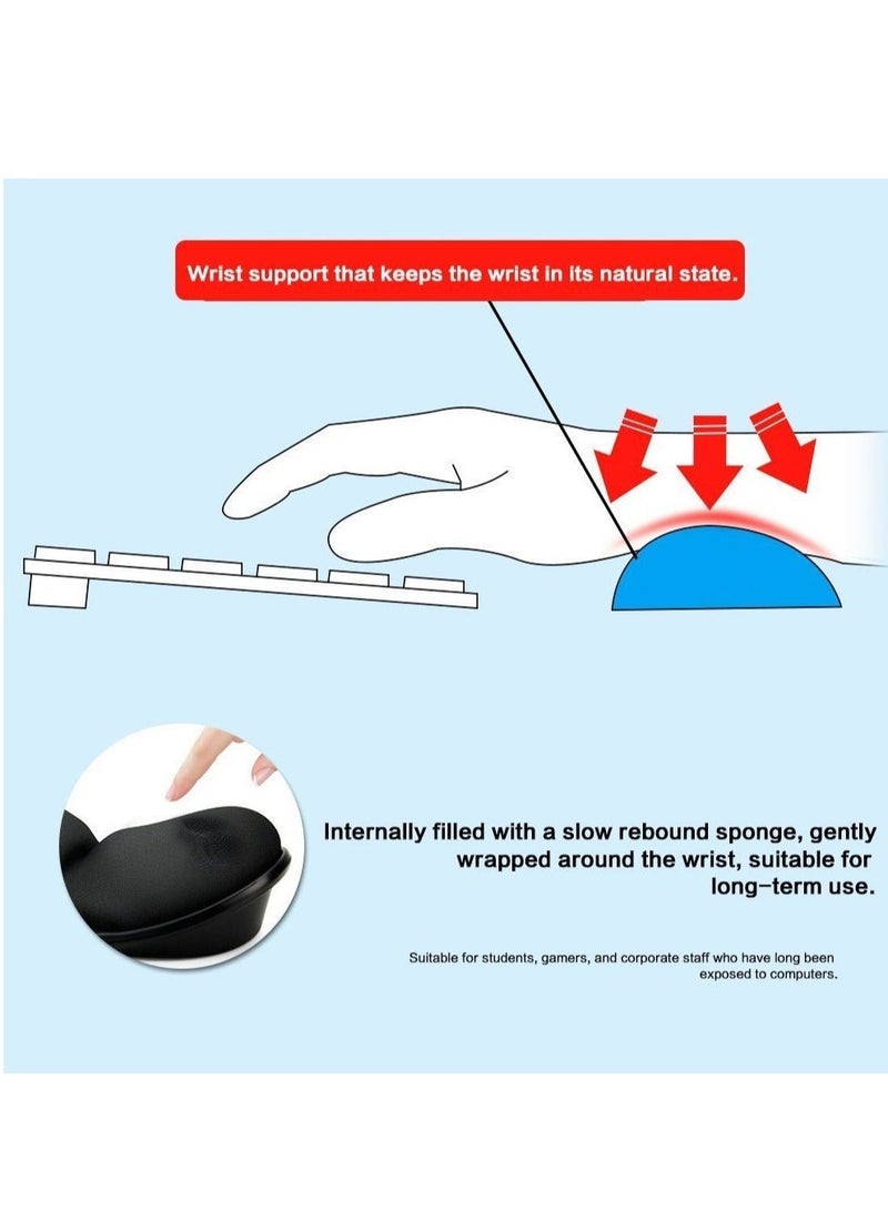 Captaintech Memory Foam Mouse Pad Mat, Ergonomic Memory Foam Mouse Wrist Rest Support Pad Cushion, Anti-Skid Mouse Wrist Rest for Computer, Laptop, Office Work, PC Gaming - Image 2