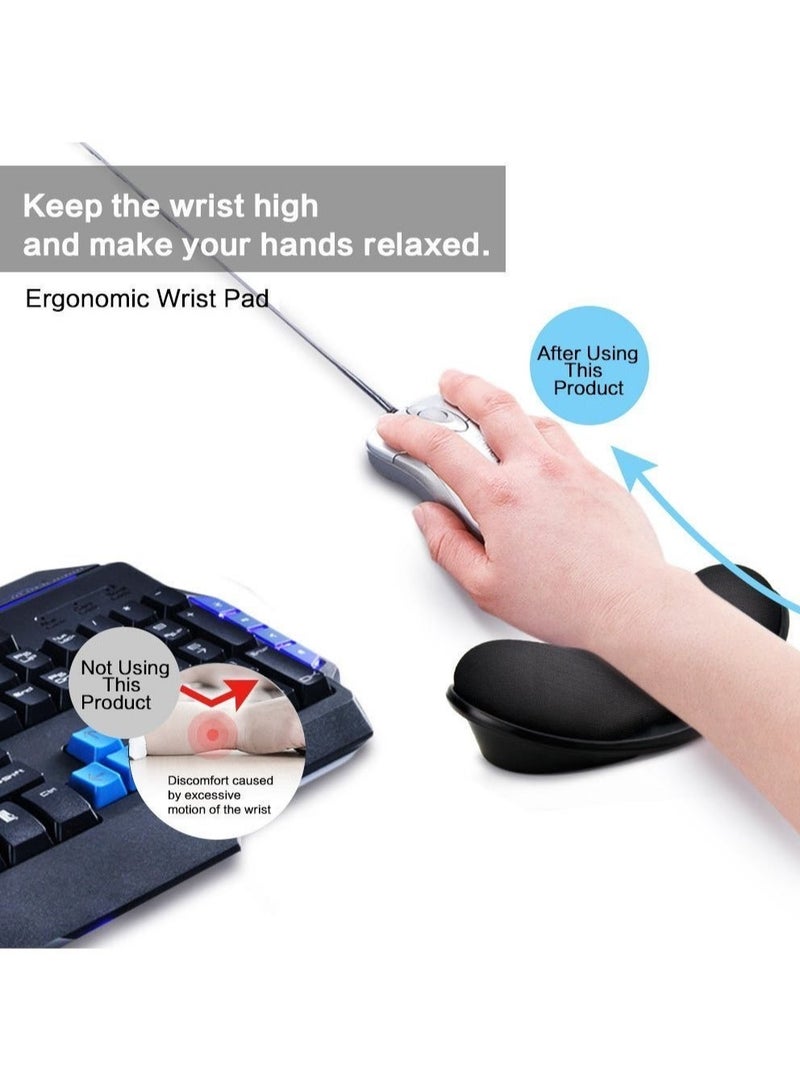 Captaintech Memory Foam Mouse Pad Mat, Ergonomic Memory Foam Mouse Wrist Rest Support Pad Cushion, Anti-Skid Mouse Wrist Rest for Computer, Laptop, Office Work, PC Gaming - Image 4