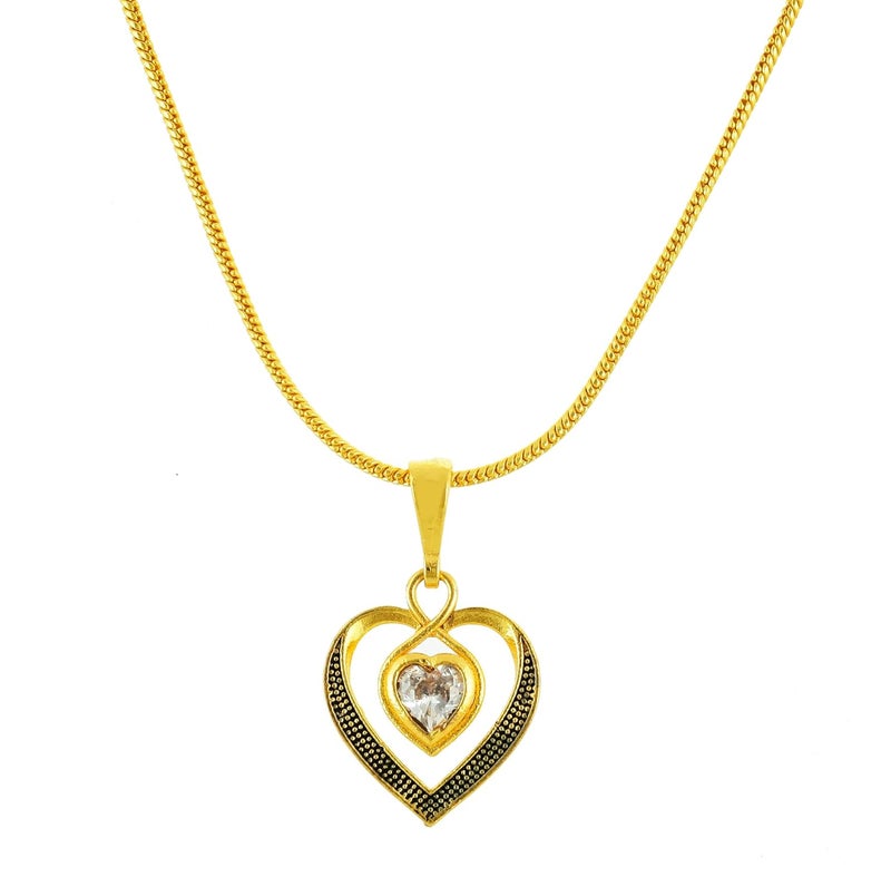 Handicraft Kottage 1gm 22Ct Gold Plated chain with Pendant | latest & Stylish Celebrity Inspired Chain/Necklace/Jewellery Set/Fashion jewellery for Men, Women Boys Girls - Image 1