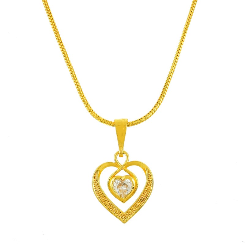 Handicraft Kottage 1gm 22Ct Gold Plated chain with Pendant | latest & Stylish Celebrity Inspired Chain/Necklace/Jewellery Set/Fashion jewellery for Men, Women Boys Girls - Image 4