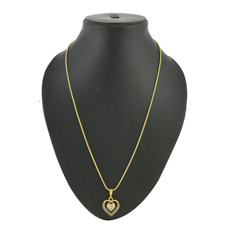 Handicraft Kottage 1gm 22Ct Gold Plated chain with Pendant | latest & Stylish Celebrity Inspired Chain/Necklace/Jewellery Set/Fashion jewellery for Men, Women Boys Girls - Image 3