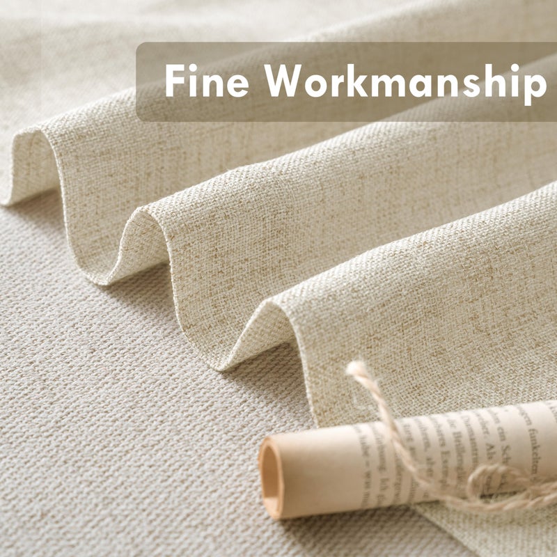 DriftAway Linen Textured Curtain Valances for Windows Light Filtering 3 Inch Rod Pocket Farmhouse Country Rustic Kitchen Valances for Bedroom Living Room Bathroom 14 inch Length Beige - Image 4