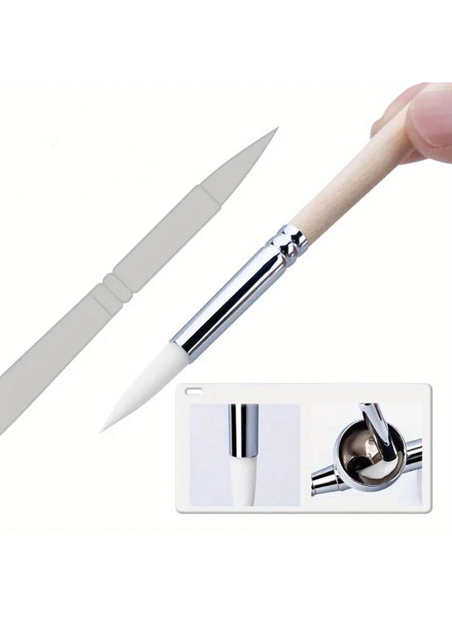 Wooden Spray Gun Cleaning Pen MS138 Precision Nozzle Tip For Detailed Work Ideal For Model Hobbyists Craftsmen Durable Easy Grip Handle Effective For Airbrush Maintenance - Image 4