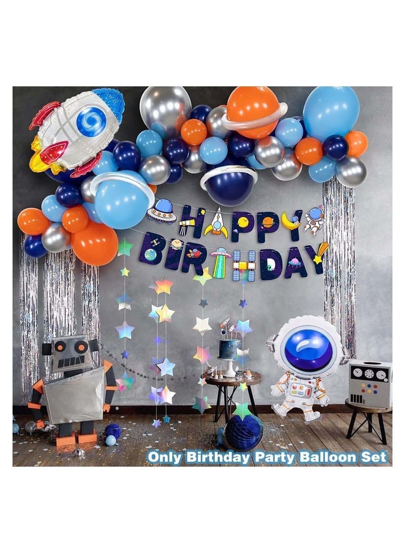 NIBEMINENT Outer Space Birthday Party Decoration Set Balloons Banner Supplies Rocket Astronaut for Boys Men Kids Happy Decor Suit Baby Decorations - Image 5