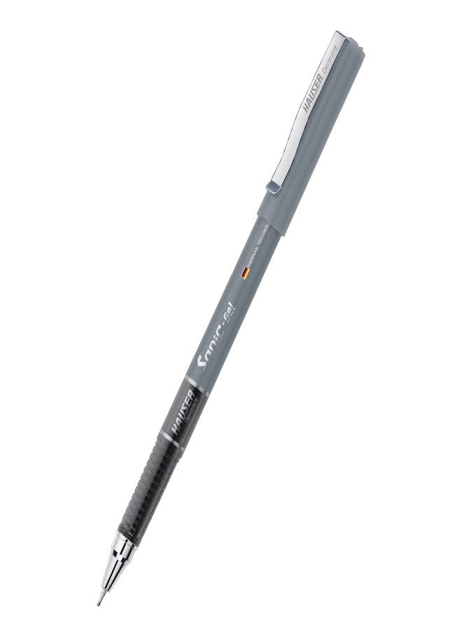 Hauser Sonic 0.55mm Gel Pen Box | Attractive Foiled Body | Stylish Metal Clip | Refillable & Waterproof Gel Ink | German Technology For Smooth & Effortless Writing | Black Ink, Set of 10 x 2 - Image 3