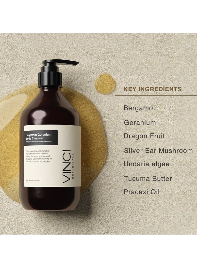 Vinci Botanicals Vinci Botanicals Bergamot Geranium Body Cleanser | Aromatic Body Wash to Hydrate & Balance Skin | Alternative to Regular Soap | Fresh & Sweet Aroma | Vegan, Cruelty & Paraben-Free | 500 ml - Image 2
