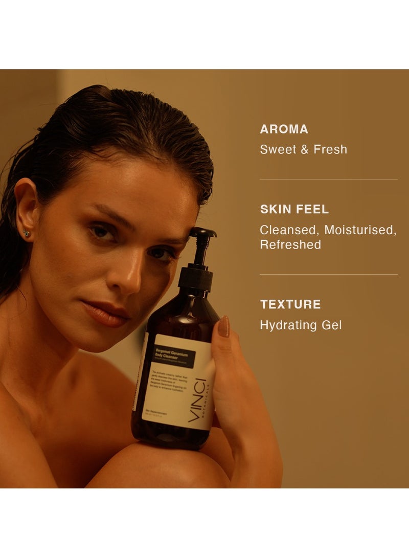Vinci Botanicals Vinci Botanicals Bergamot Geranium Body Cleanser | Aromatic Body Wash to Hydrate & Balance Skin | Alternative to Regular Soap | Fresh & Sweet Aroma | Vegan, Cruelty & Paraben-Free | 500 ml - Image 3