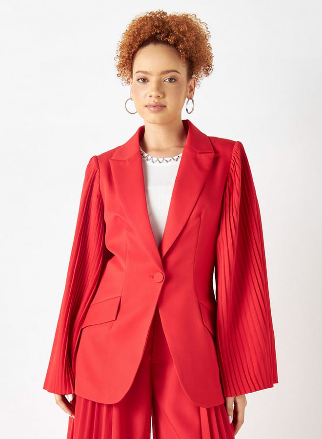 2Xtremz 2Xtremz Lightweight Blazer with Pleated Long Sleeves and Notched Lapel  - Image 1