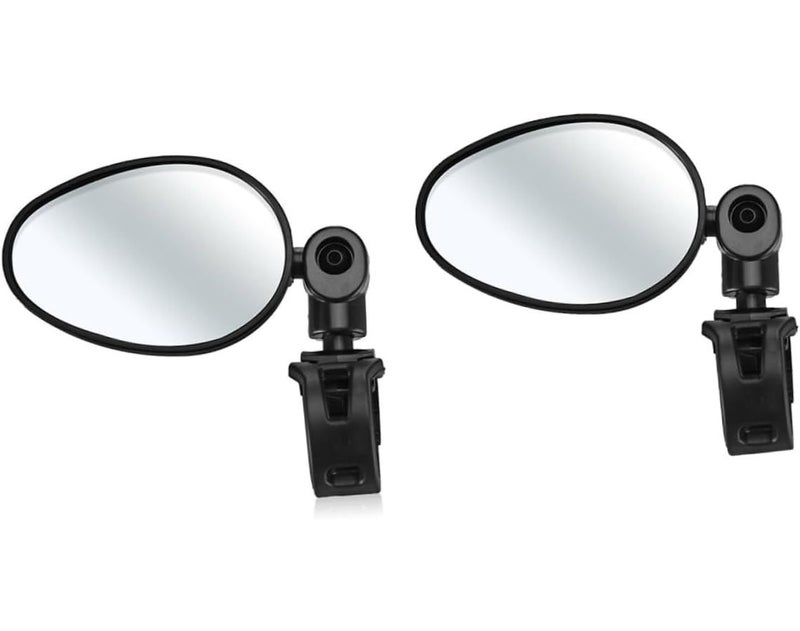 Motorcycle Handlebar Mirrors 2pcs Set Oval Rearview Rotating Scratch Resistant E Bike Road Bike - Image 1