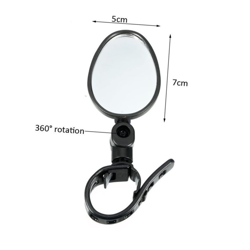Motorcycle Handlebar Mirrors 2pcs Set Oval Rearview Rotating Scratch Resistant E Bike Road Bike - Image 3