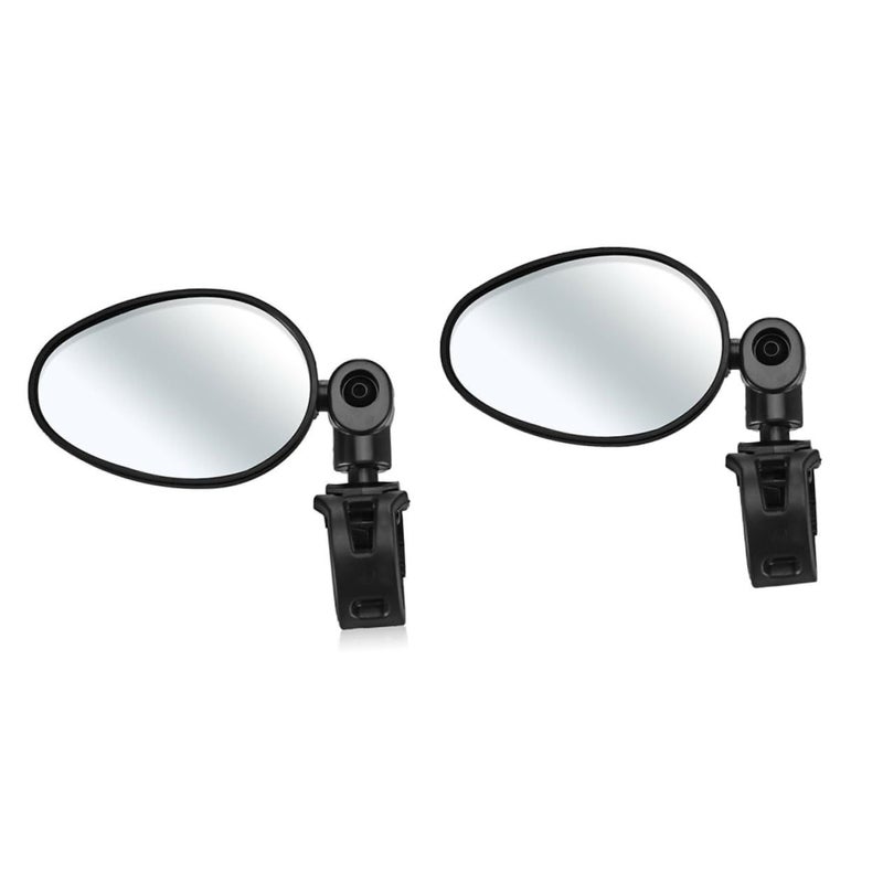 Motorcycle Handlebar Mirrors 2pcs Set Oval Rearview Rotating Scratch Resistant E Bike Road Bike - Image 2