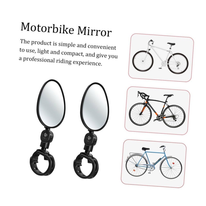 Motorcycle Handlebar Mirrors 2pcs Set Oval Rearview Rotating Scratch Resistant E Bike Road Bike - Image 5