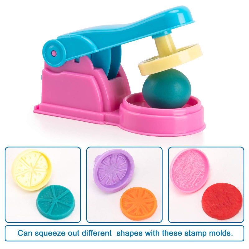 Vaike kauss Dough Tools for Kids, 46Pcs Dough Toys Include Play Food Molds - Cupcakes, Ice Cream, Noodle, Play Bulk Pack with Roller, Cutters, Scissor, Dough Mat and Storage Bag Gifts (Tools) - Image 3