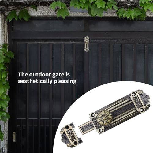 Geesatis Bronze Slide Door Bolt Gate Security Lock Latch Antique Sliding Door Window Latch, with Mounting Screws, Length 5 inch - Image 5