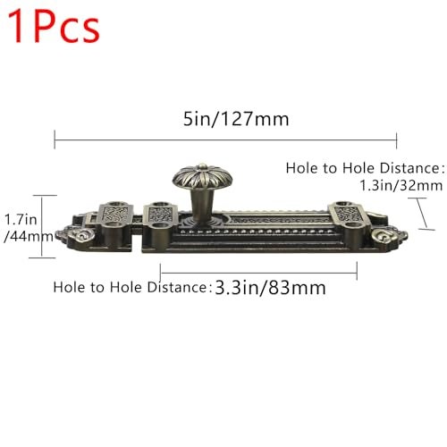 Geesatis Bronze Slide Door Bolt Gate Security Lock Latch Antique Sliding Door Window Latch, with Mounting Screws, Length 5 inch - Image 2