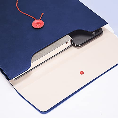 Enyuwlcm PU Leather A4 File Folder Document Holder Filing Envelope Project File Jacket with String Tie Closure 3/4 Inch Expansion Blue - Image 3